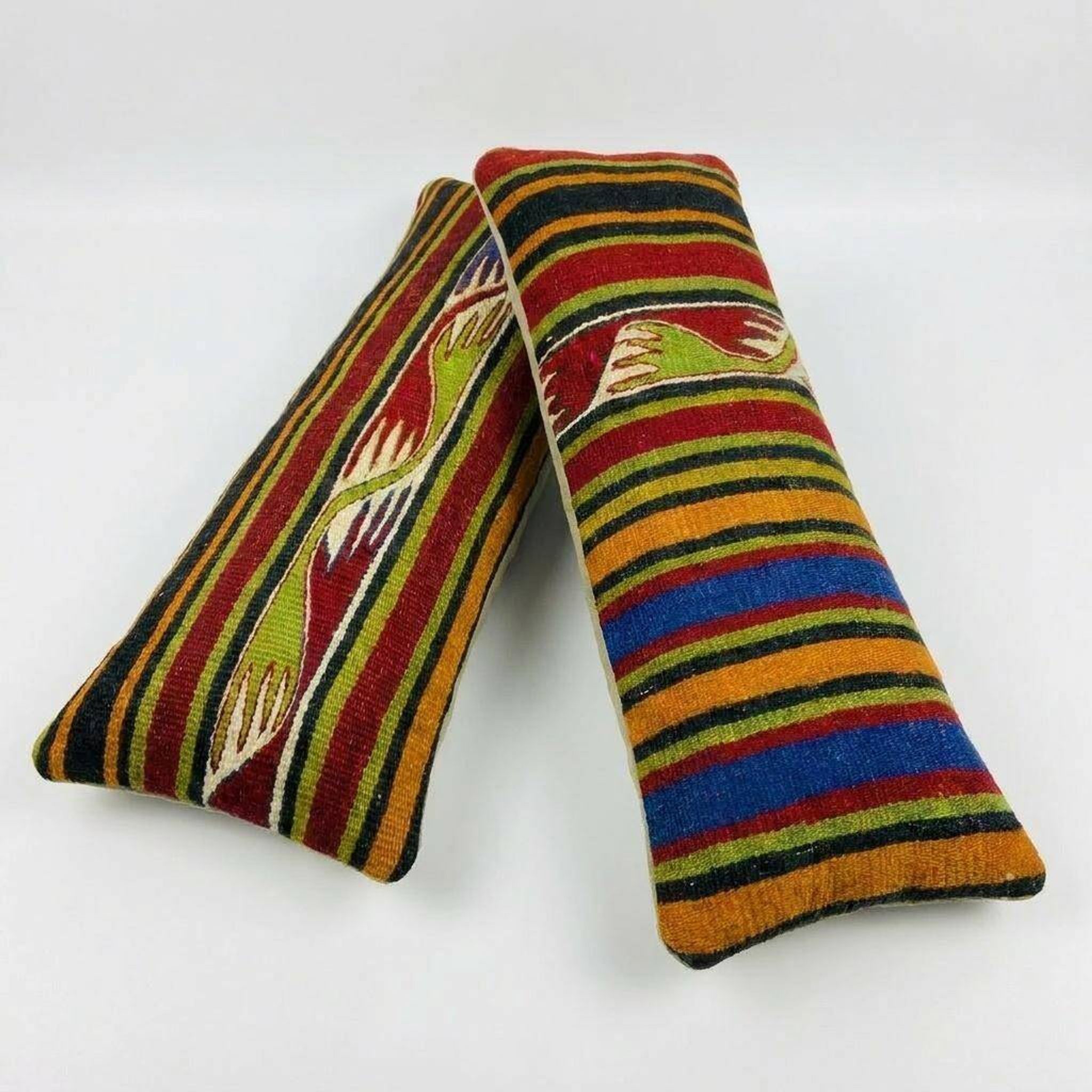Set of 2 vintage kilim cushion covers 20x51 cm