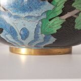 Asian art china xx - bronze vase with cloisonné enamels - height: 32 cms