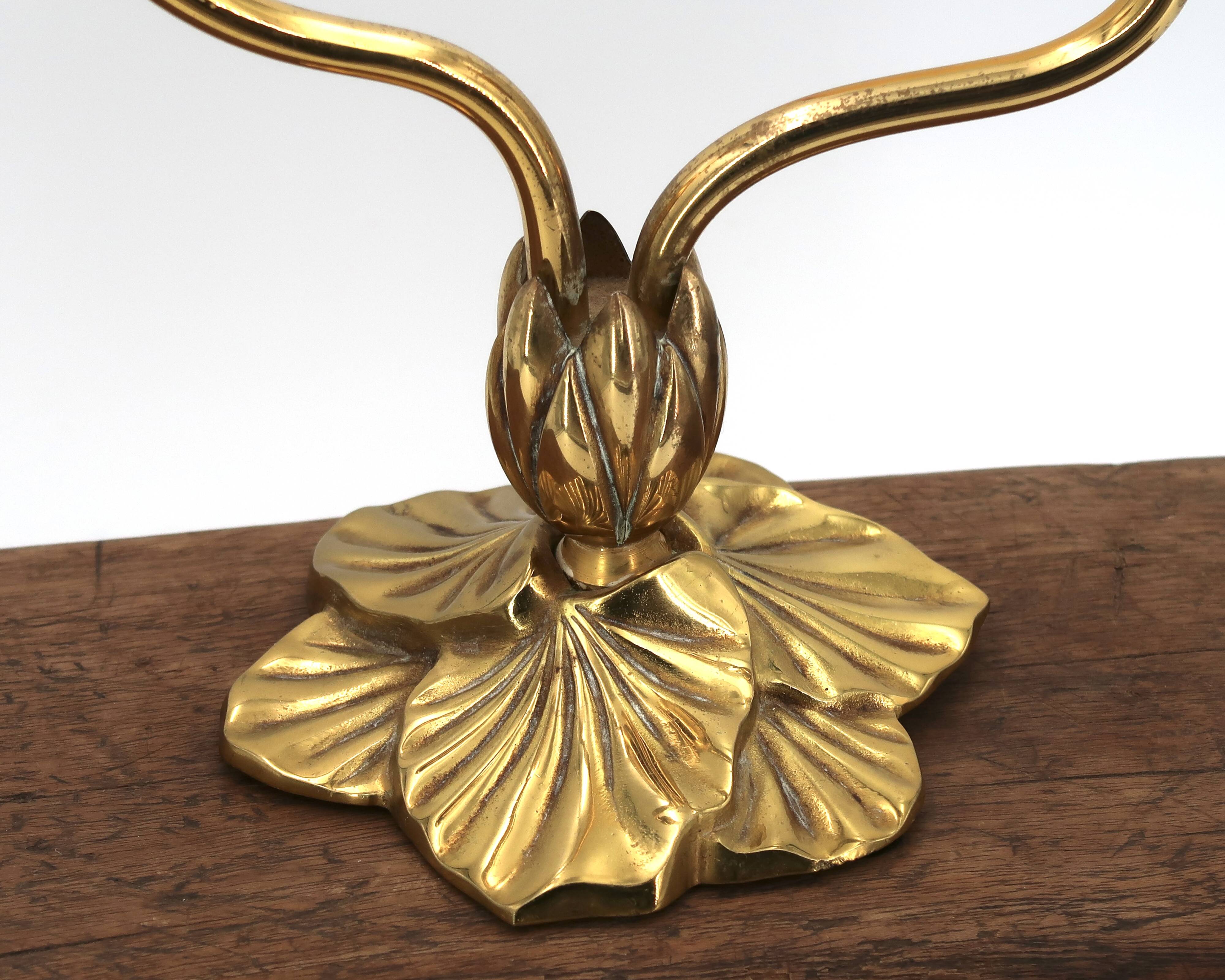 Bronze Water Lily Lamp by Lucien Gau, 1990s
