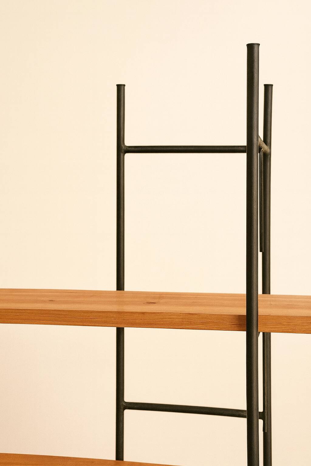 Large industrial handmade shelf in pine and metal