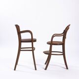 Ensemble ancien de chaises pour enfants en osier et bois courbé Michael Thonet, 2