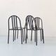 4 robert mallet-stevens black lacquered steel chairs, stamped rms ecart