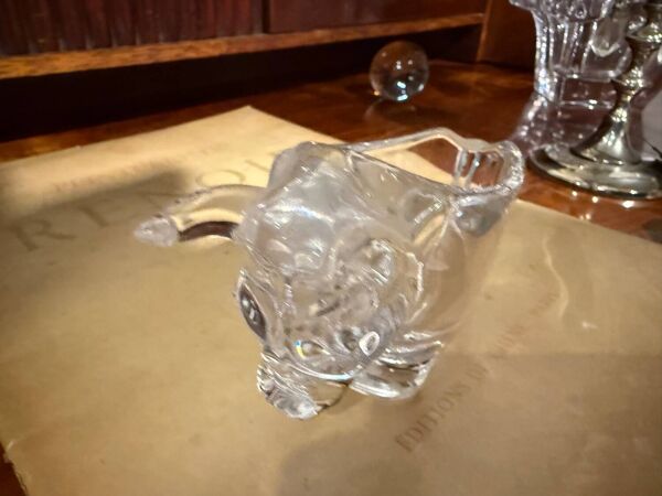Taureau vide poche cendrier en cristal