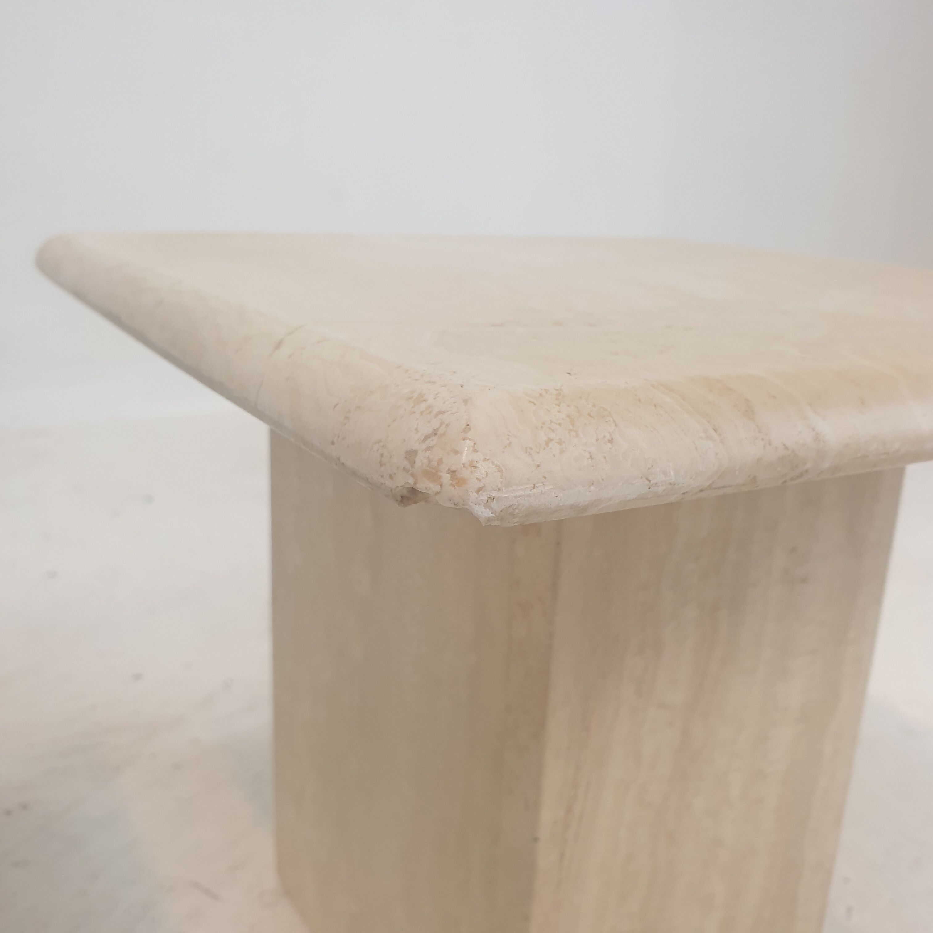 Set of 3 italian travertine coffee or side tables, 1980s