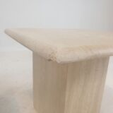 Set de 3 tables basses ou d’appoint en travertin italien, années 1980