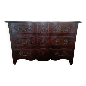 Commode arbalète XVIII° en chêne