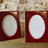 Set of 2 small red frames, made in Italy, 1970s