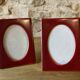 Set of 2 small red frames, made in Italy, 1970s