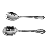 Silver metal salad servers