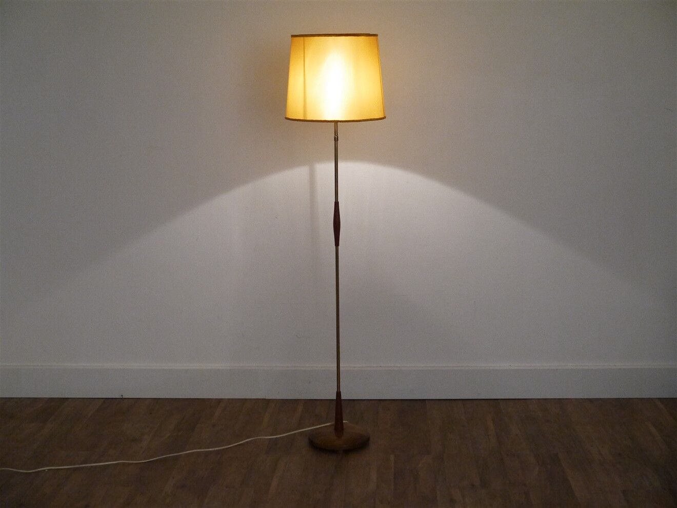 Scandinavian teak and brass lamp 1960