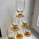 Lot de 6 verres à pieds ambré art déco années 30