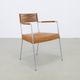 2x Arm Chair in Leather and Stainless steel by Gerard van den Berg, 1990s