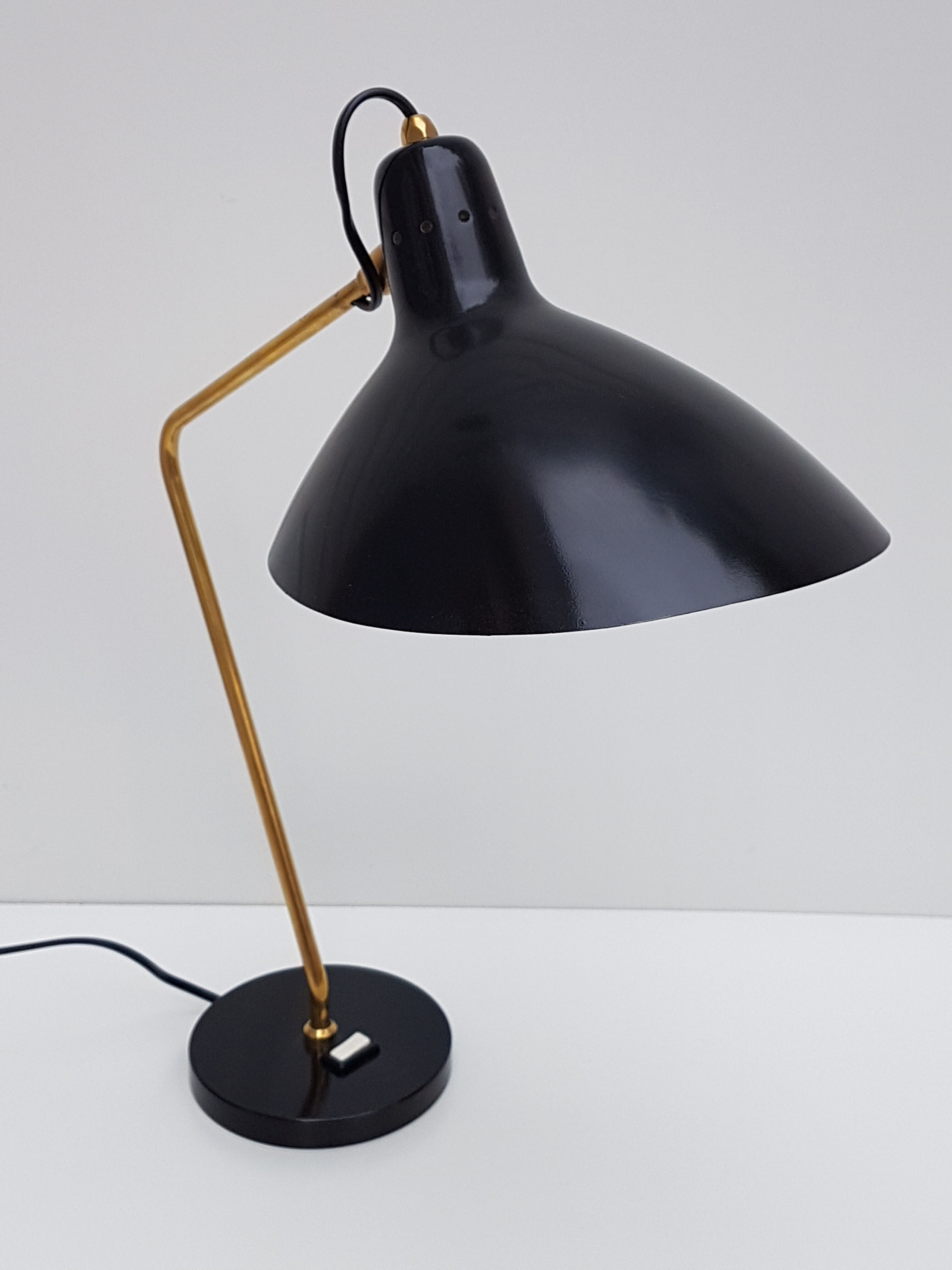 Black office vintage lamp by Jean Boris Lacroix - 1965
