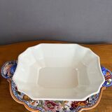 Soupière et plat Gien décor Pivoines, XXe siècle