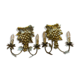 Golden grape wall sconces, 1970