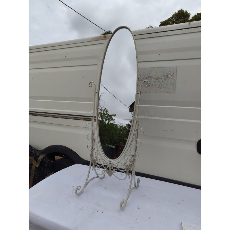 Full-length mirror in metal