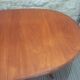 Table à manger scandinave en teck ovale avec rallonge centrale