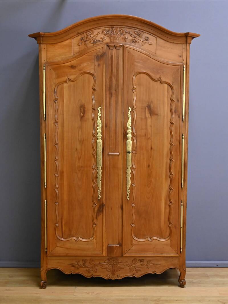 Nantaise Cherrywood Wardrobe, Louis XV Style – Part 1 of the 19th Century