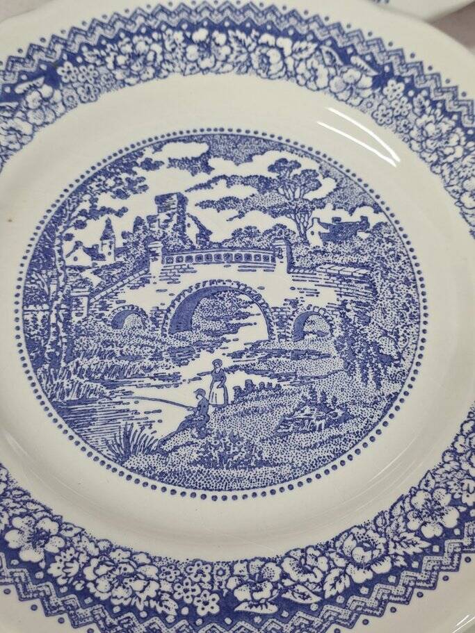 set of 4 flat plates ironstone