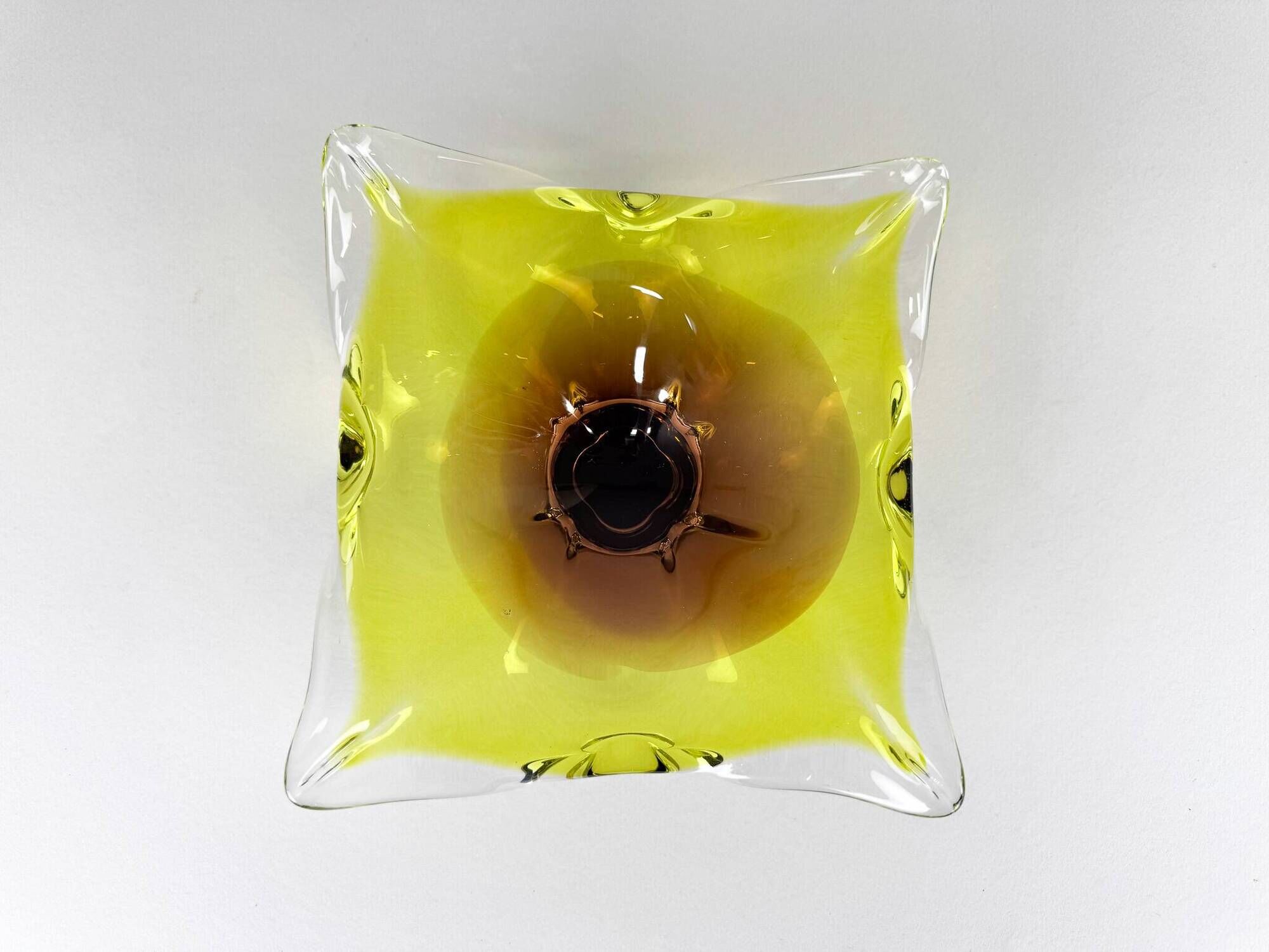 Art Glass Bowl by designer Josef Hospodka for Chribska Glassworks, 1960's