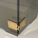 Three-Panel Folding Fire Screen in Smoked Glass with Polished Brass Hinges,