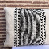 Housse de coussin rectangulaire berbère Zanfi - Fait main - 100 % laine