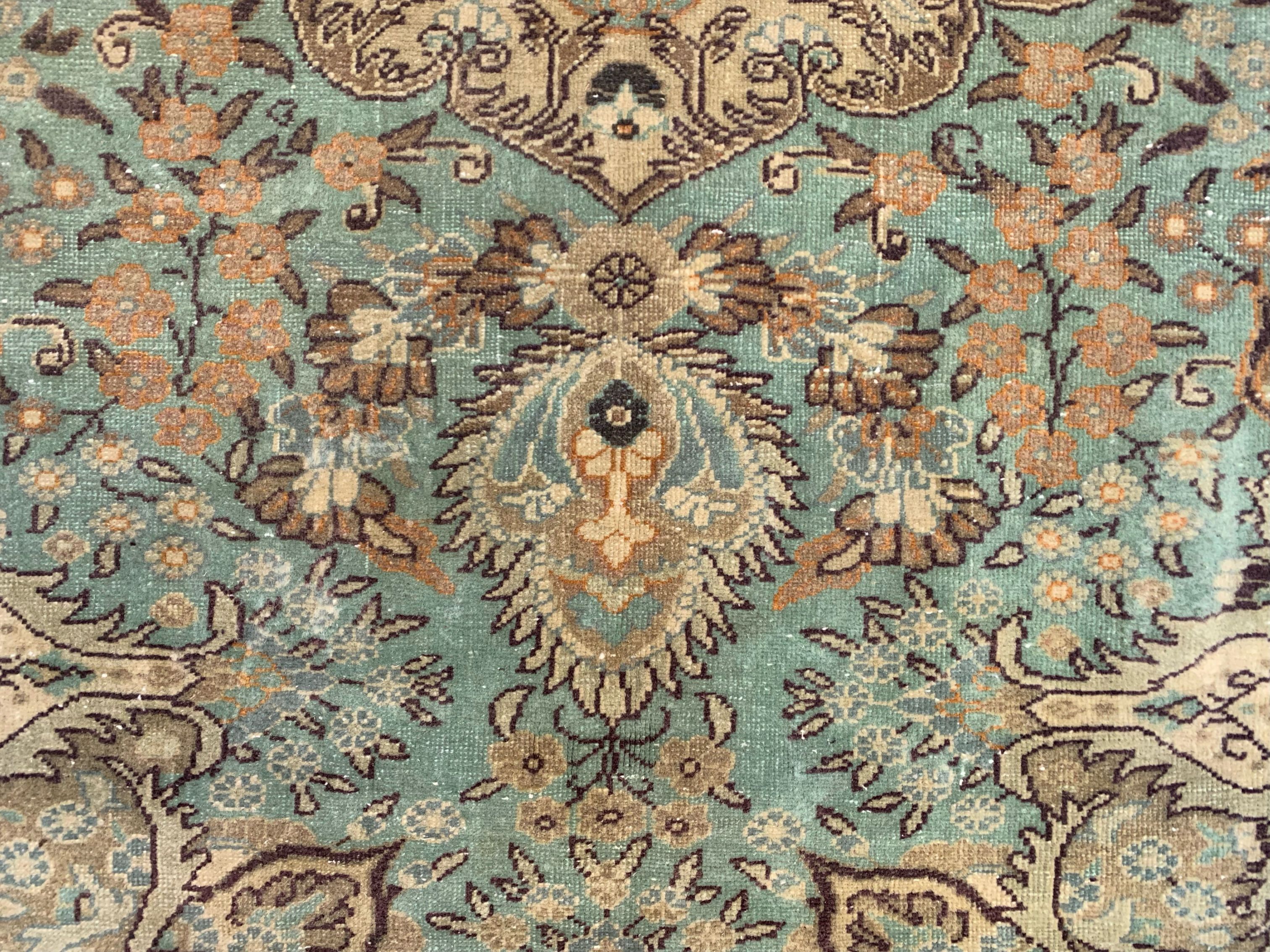 Vintage turkish rug 205x120 cm shabby carpet central anatolian medium