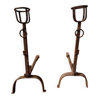 Paire de chenets landiers