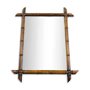 Miroir en faux bambou