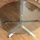 Round coffee table in smoked glass and chrome