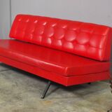 Red leatherette sofa, 1970s