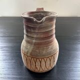 Signed stoneware pitcher