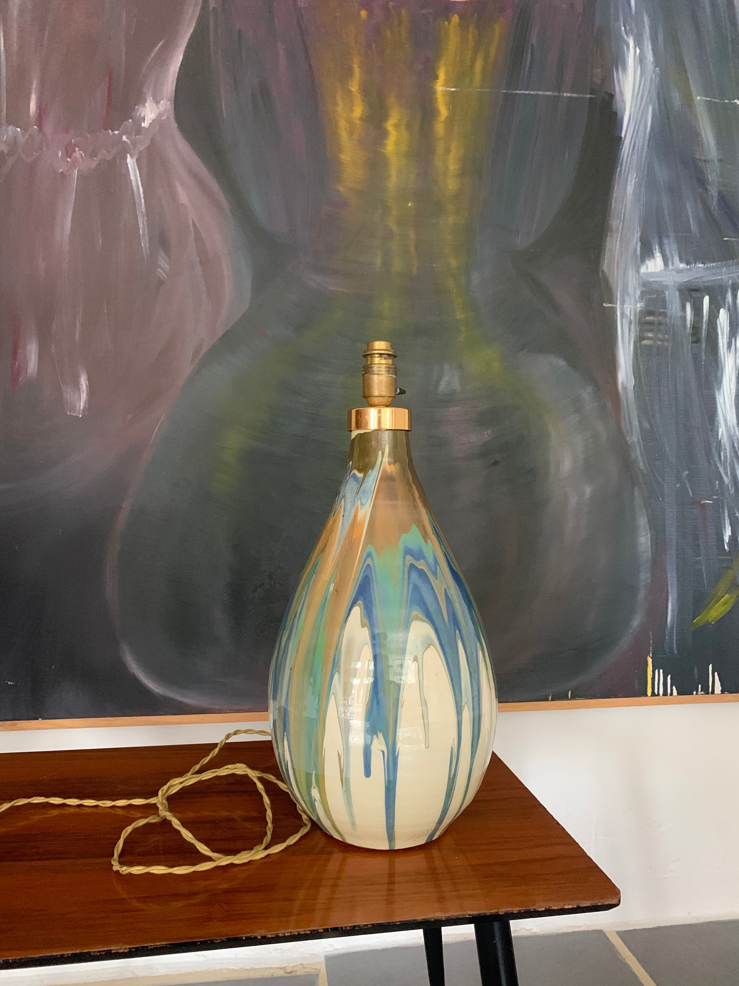 Vintage signed ceramic lamp