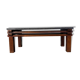 Vintage wooden and stone top coffee table, 1970s