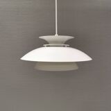White hanging lamp from the 1980s, produced by Form-Light Denmark.