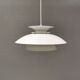 White hanging lamp from the 1980s, produced by Form-Light Denmark.