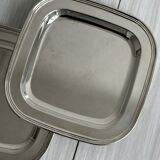 Shiny metal rectangular tray