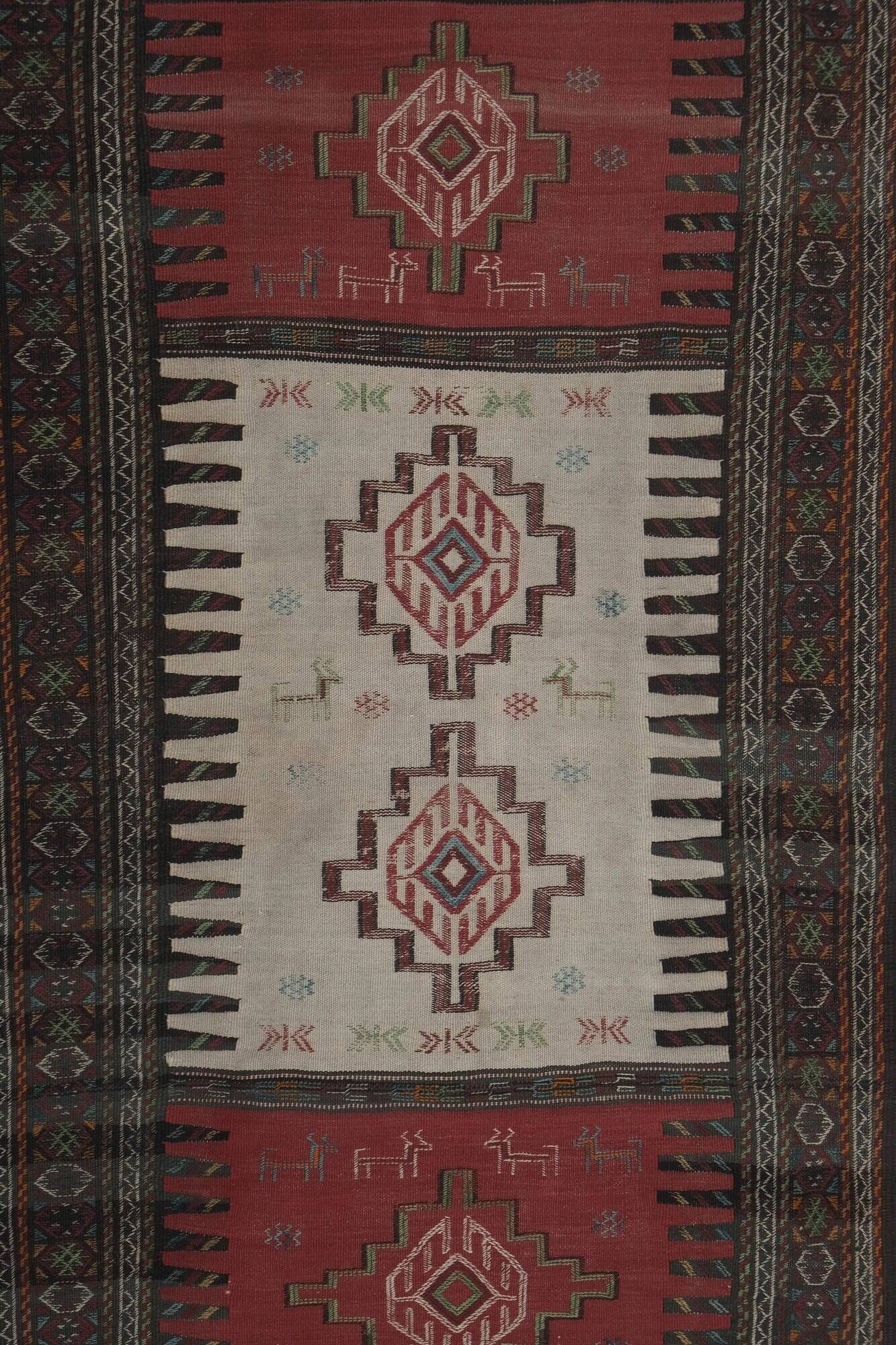 Vintage Turkish kilim handwoven 107x185 cm
