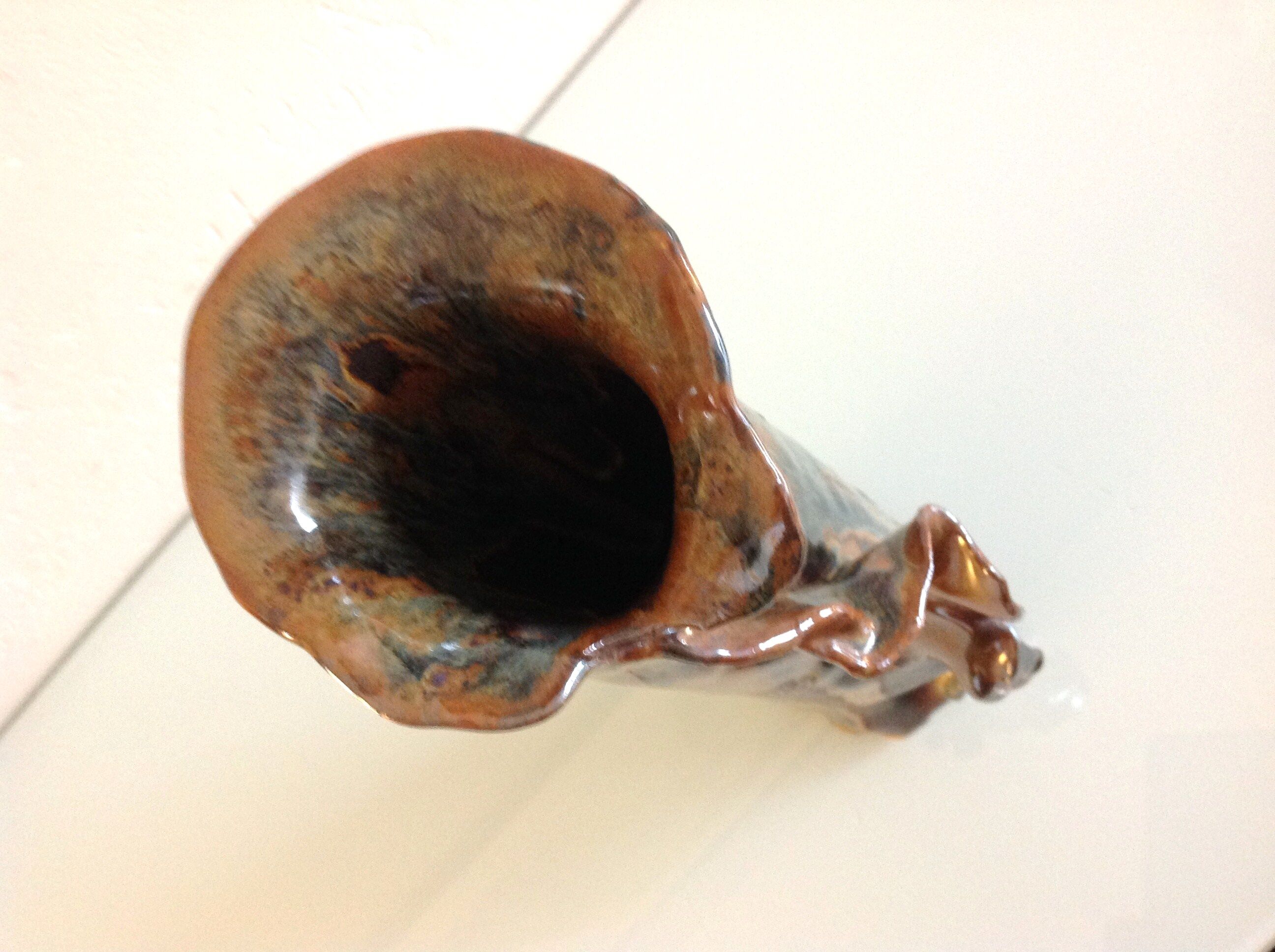Roll vase in iridescent ceramics 60/70