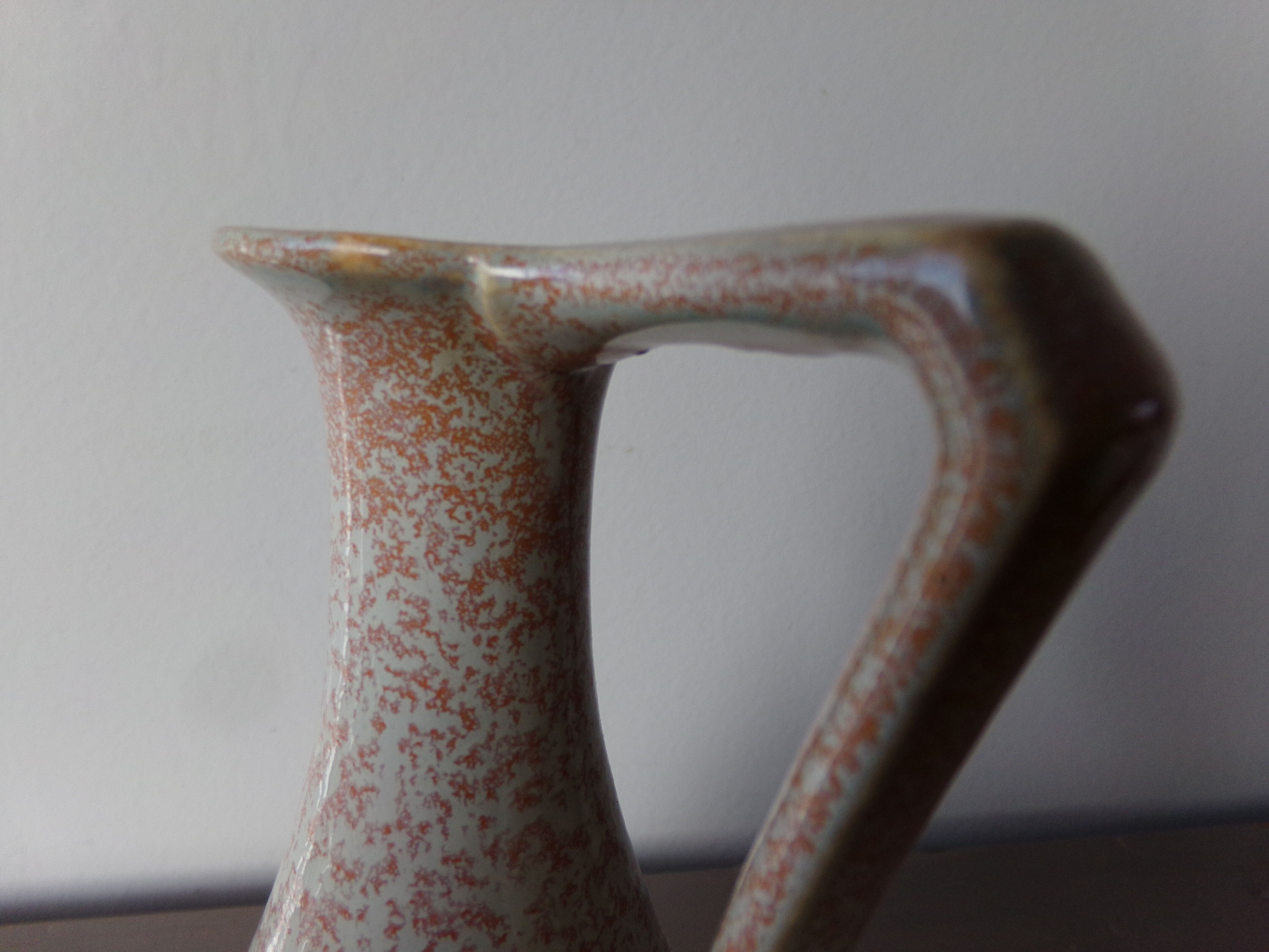 Glazed ceramic handle pitcher Fournier Demars