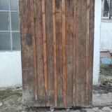 Old rustic Parisian wardrobe patinated in oak and fir