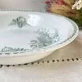 Vintage hollow dish French Terre de Fer St Amand TRIANON cherub motif 19th century