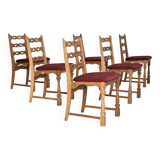 1970s, set 6 pcs of Danish dinning chairs, original good condition, furniture wool.