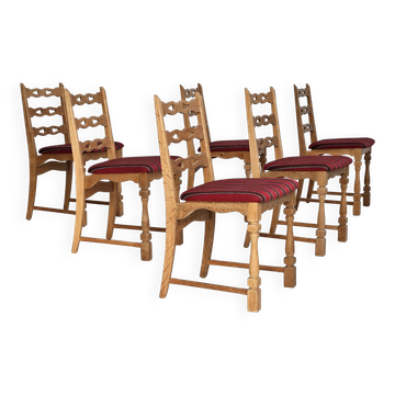 1970s, set 6 pcs of Danish dinning chairs, original good condition, furniture wool.