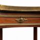 Kidney table in mahogany, brocatelle marble, Louis XV Transition, 19th century.