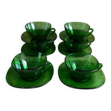 6 tasses  VERECO vertes