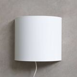 Vintage half round wall lamp - white metal