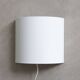 Vintage half round wall lamp - white metal