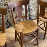 3 rustic chairs mulched solid wood Directoire