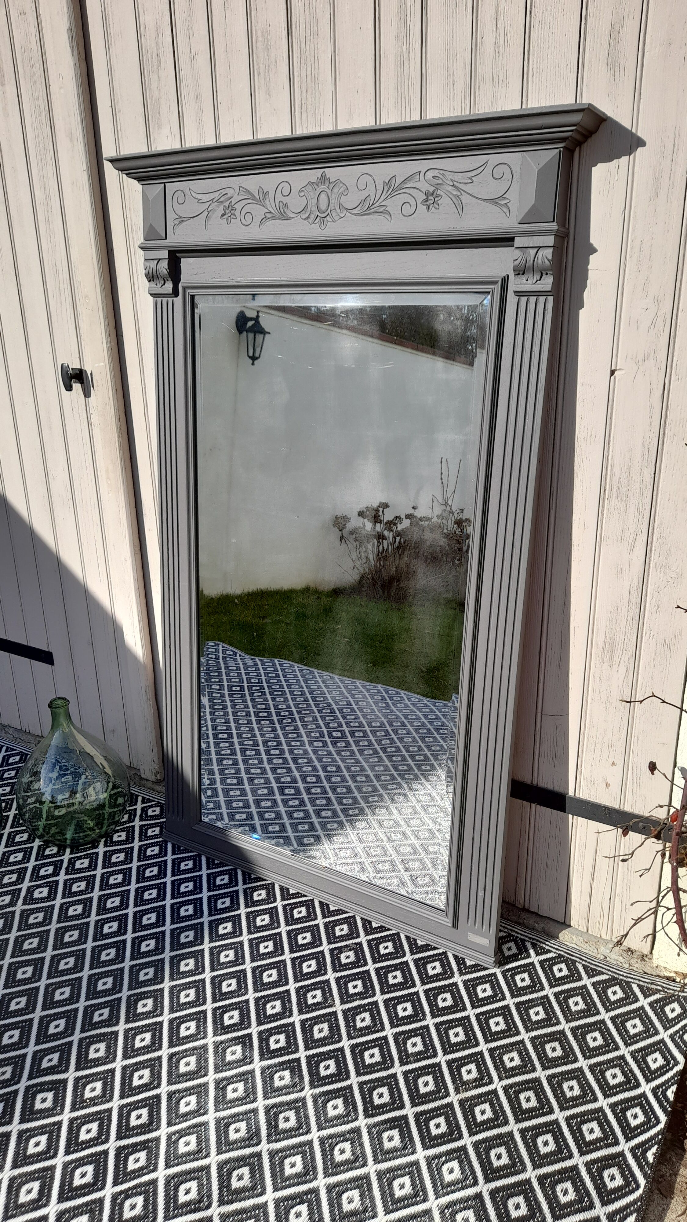 Beveled trumeau mirror